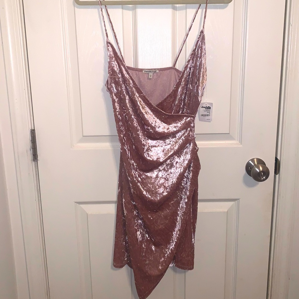 Charlotte Russe Velvet Pink Mini Dress